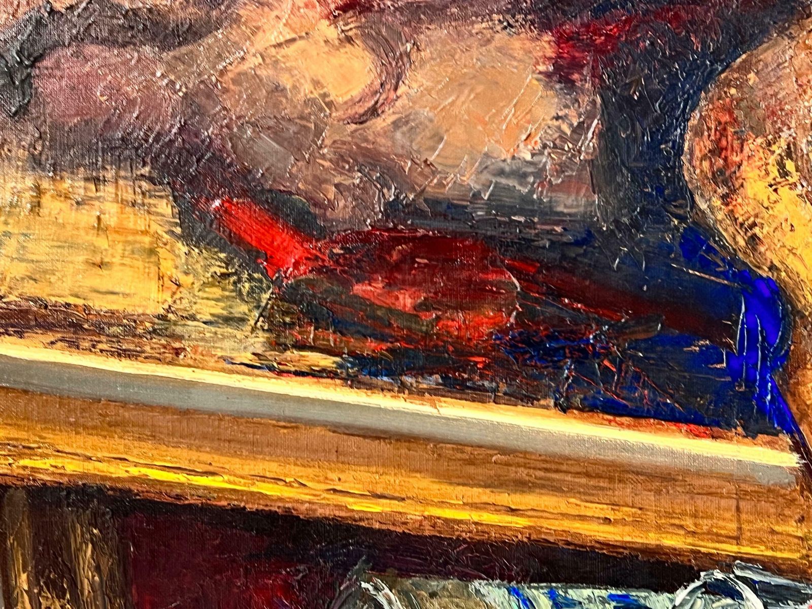 Josine Vignonbeautiful 1960's French Post Impressionist Oil The Artists Studio Interior1960's photo for sale