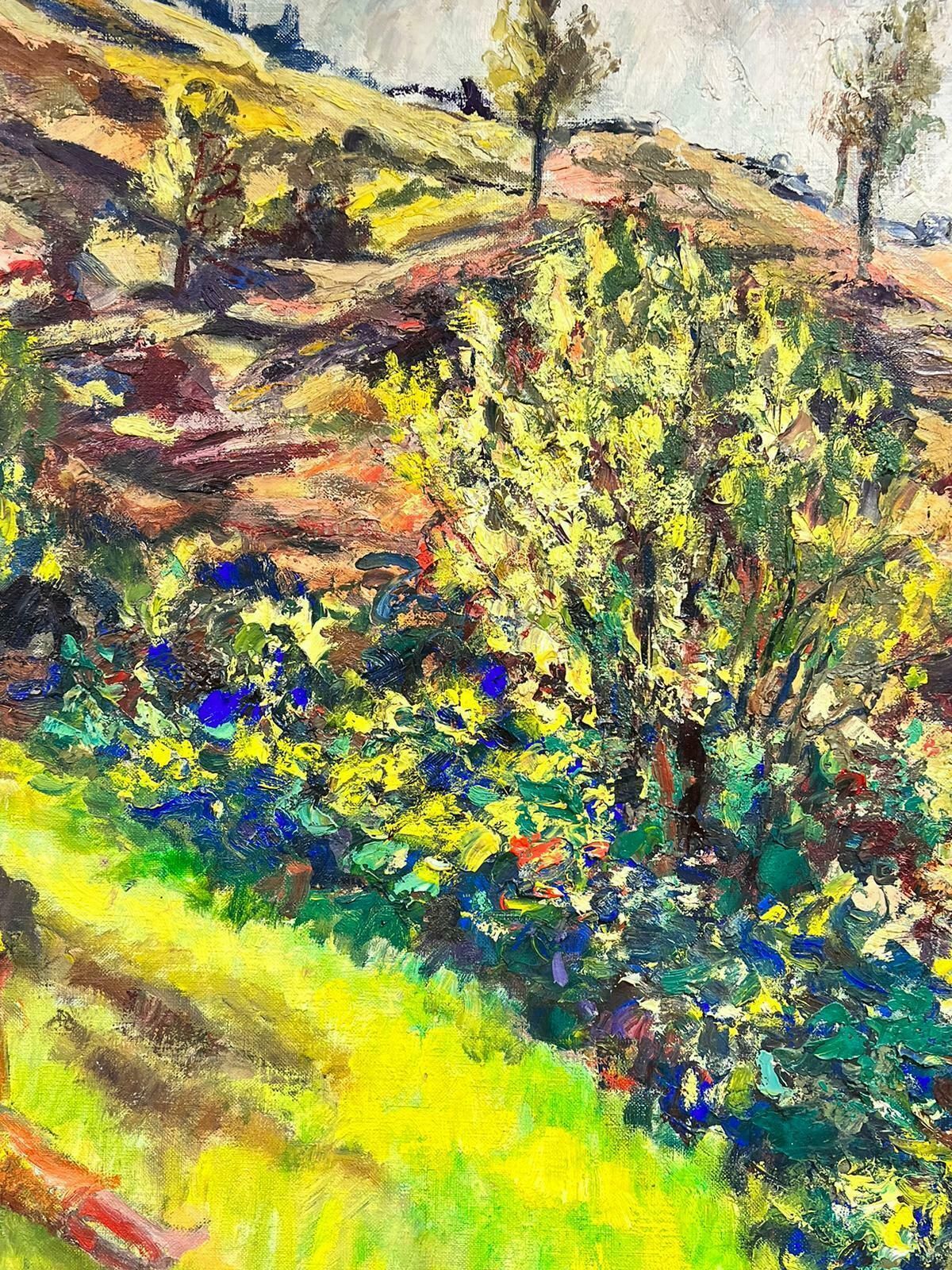 Josine Vignon20th Century French Post Impressionist Oil Lady In Sunlit Green Meadow Landscape1960's photo vinterior