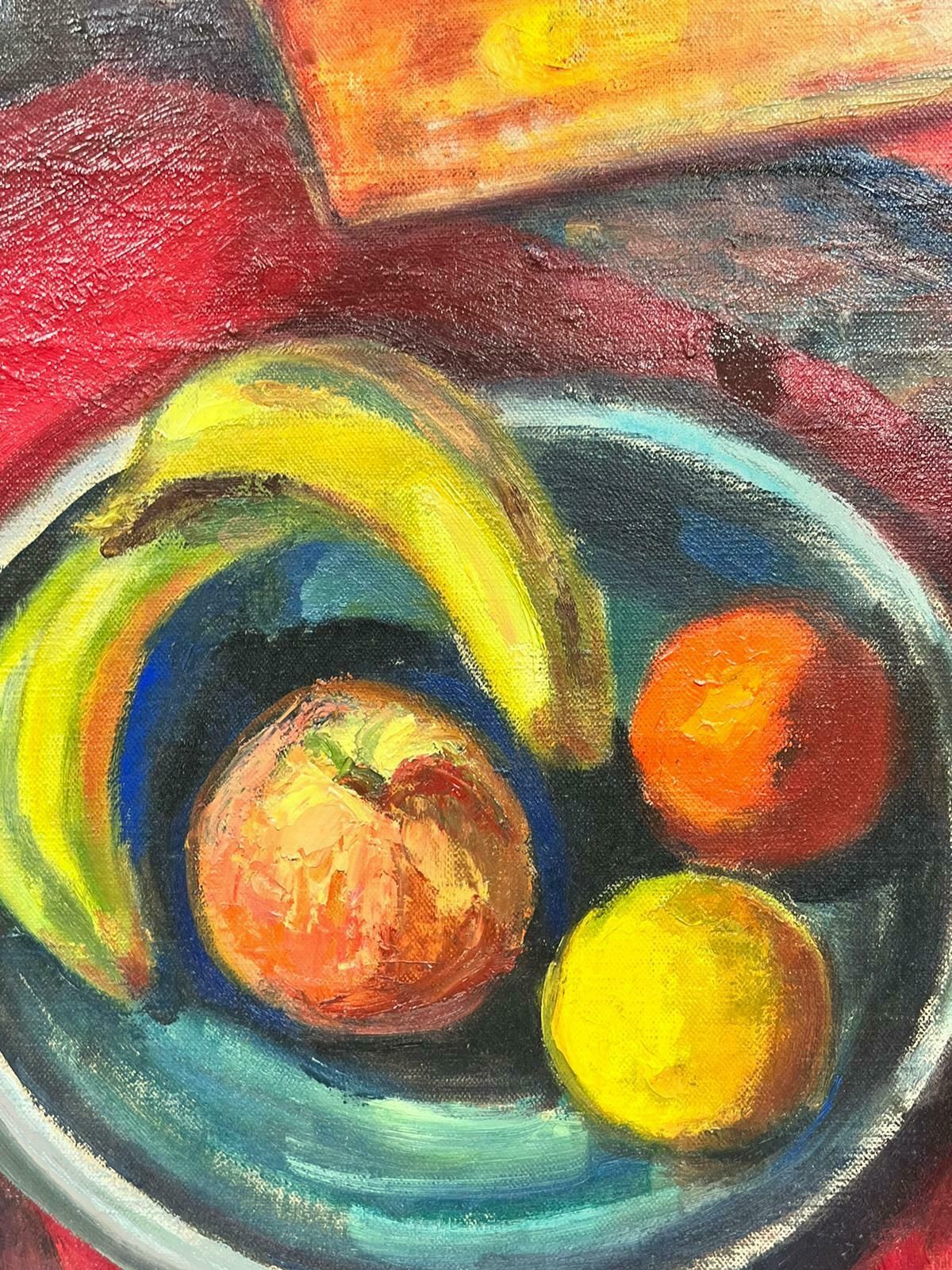 Josine Vignon1960's French Post Impressionist Signed Oil Fruit Flowers Artists Palette1960's photo 1786.0