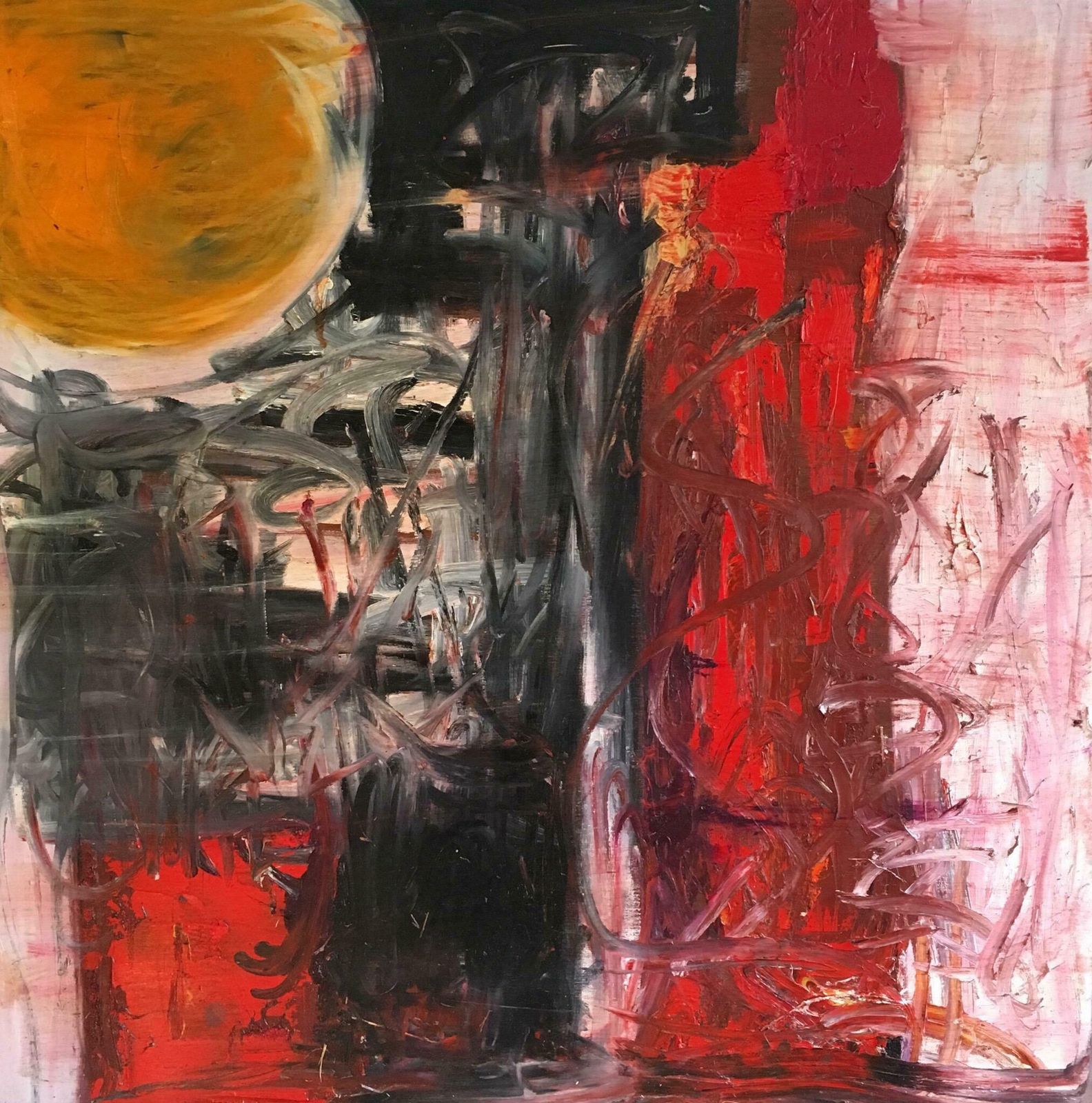 Unknown‘Sun 1’  British Huge Abstract Oil Painting Expressionist Composition2018