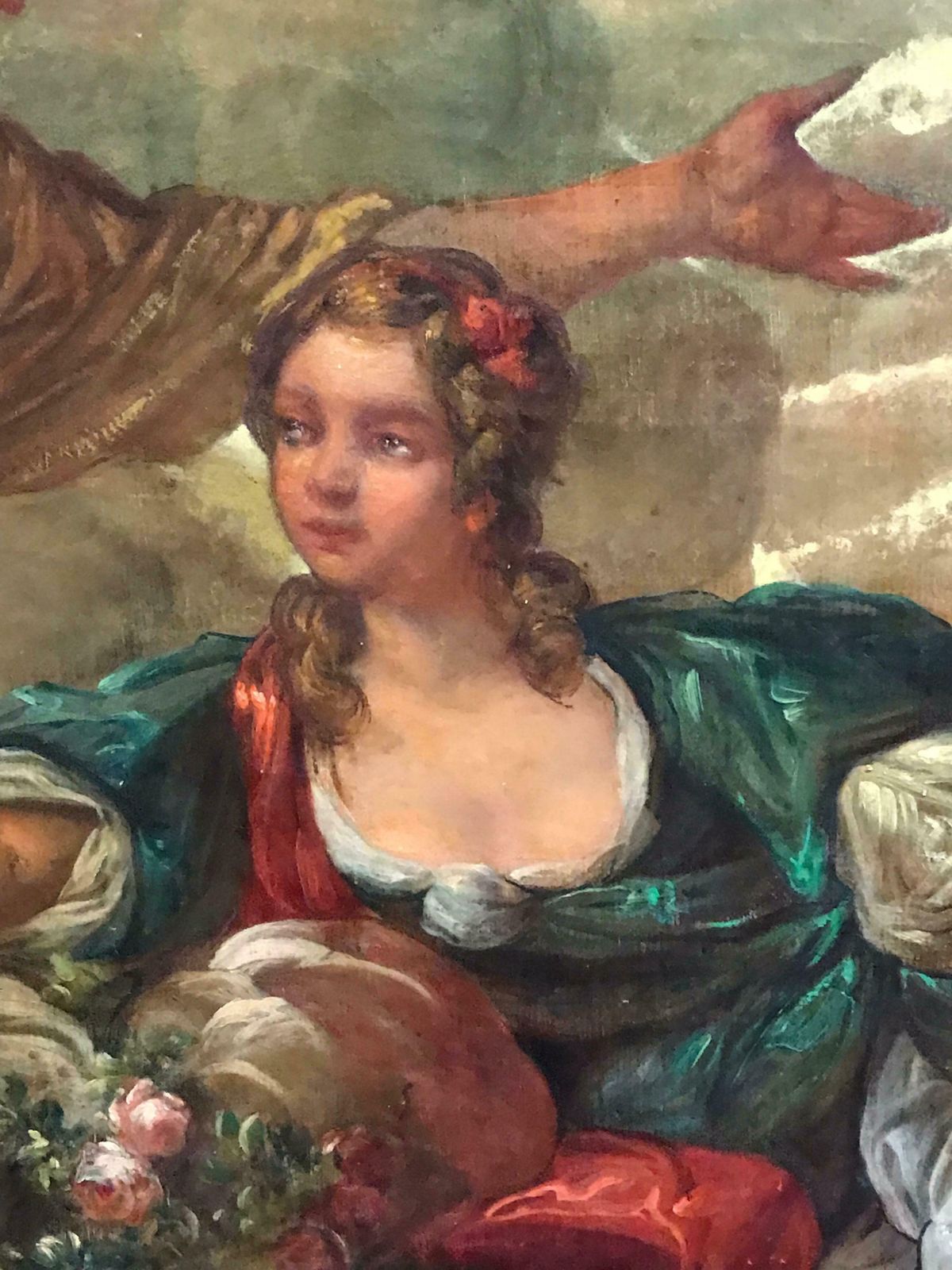 French Rococohuge Antique French Rococo Oil Painting Mythological Lovers In Landscapec.1890 photo 7905.0