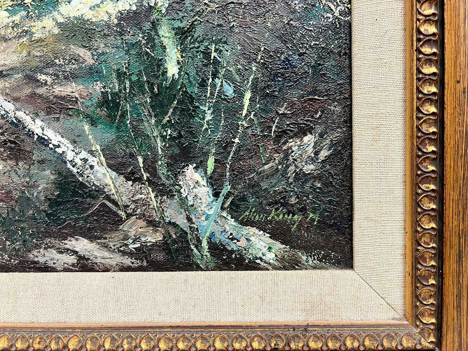 Alan Kingthe Fox And Cubs In Woodland Signed British Oil Painting20th Century photo buy