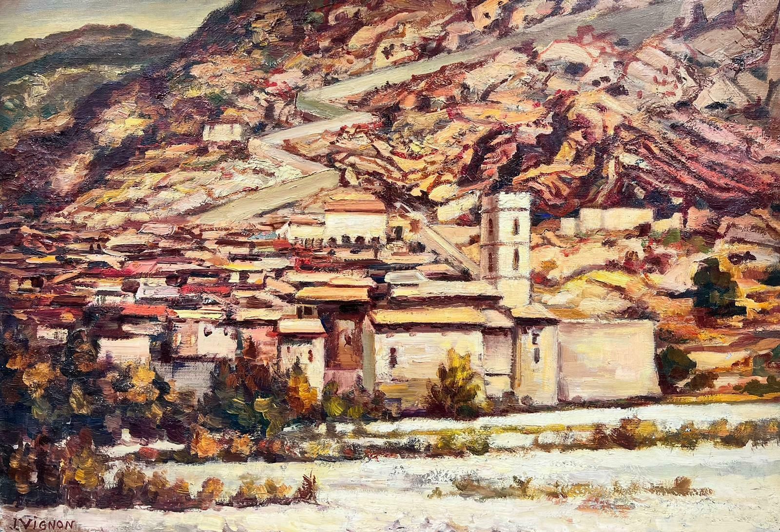 Josine Vignonhuge 1950's French Post Impressionist Oranges Beige Brown Colors Catalan View1950's