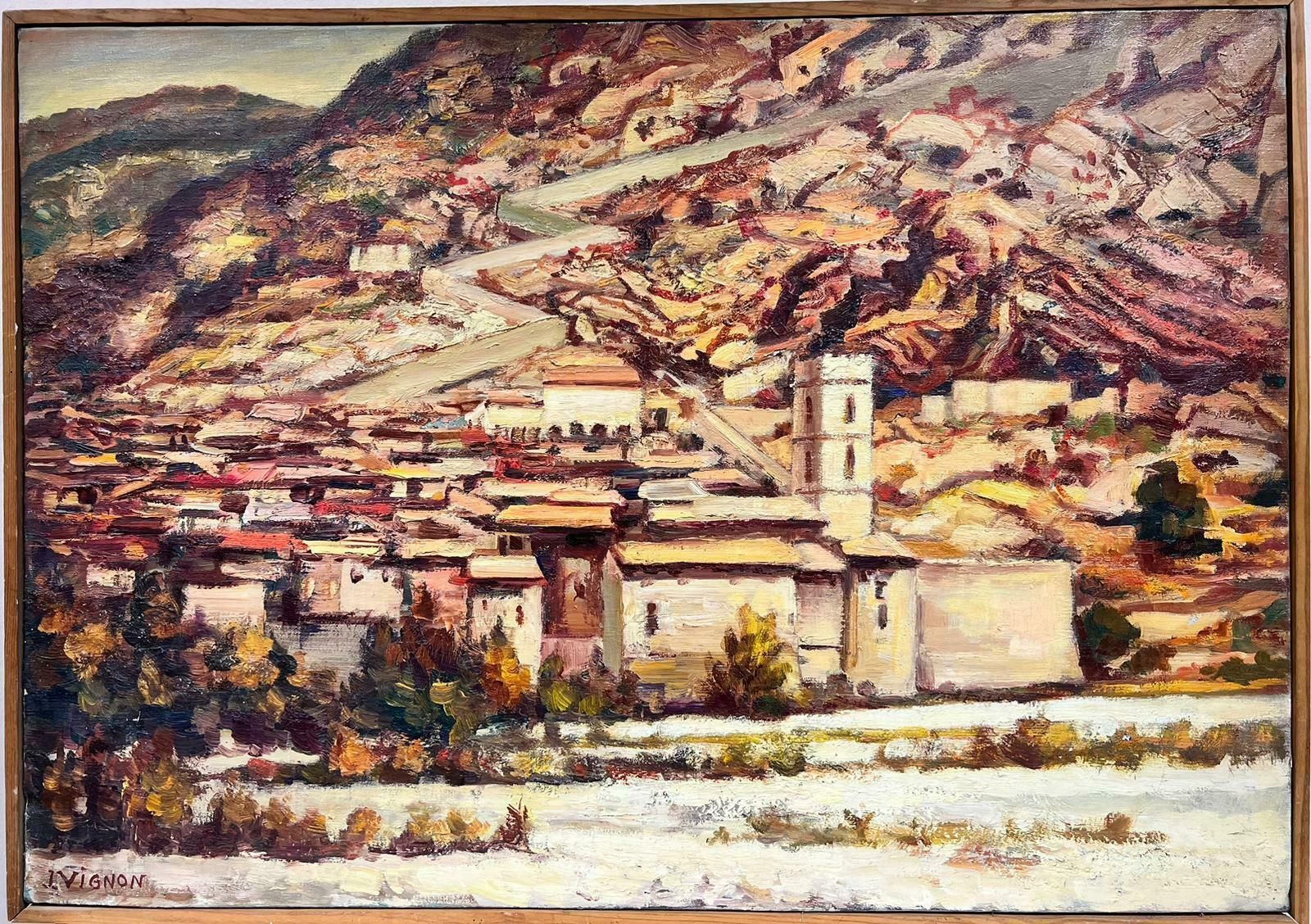 Josine Vignonhuge 1950's French Post Impressionist Oranges Beige Brown Colors Catalan View1950's photo furniture