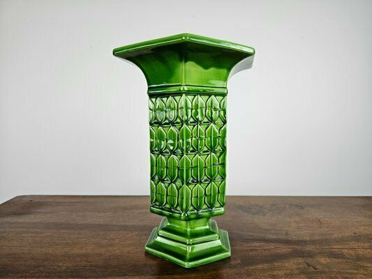 Green Ceramic Vase From Bassano, Italy, 1980s photo Home Decor