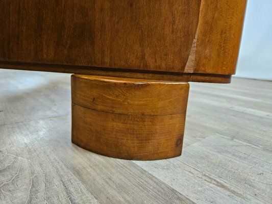Furniture Art Deco Walnut Single Bed, 1940s photo