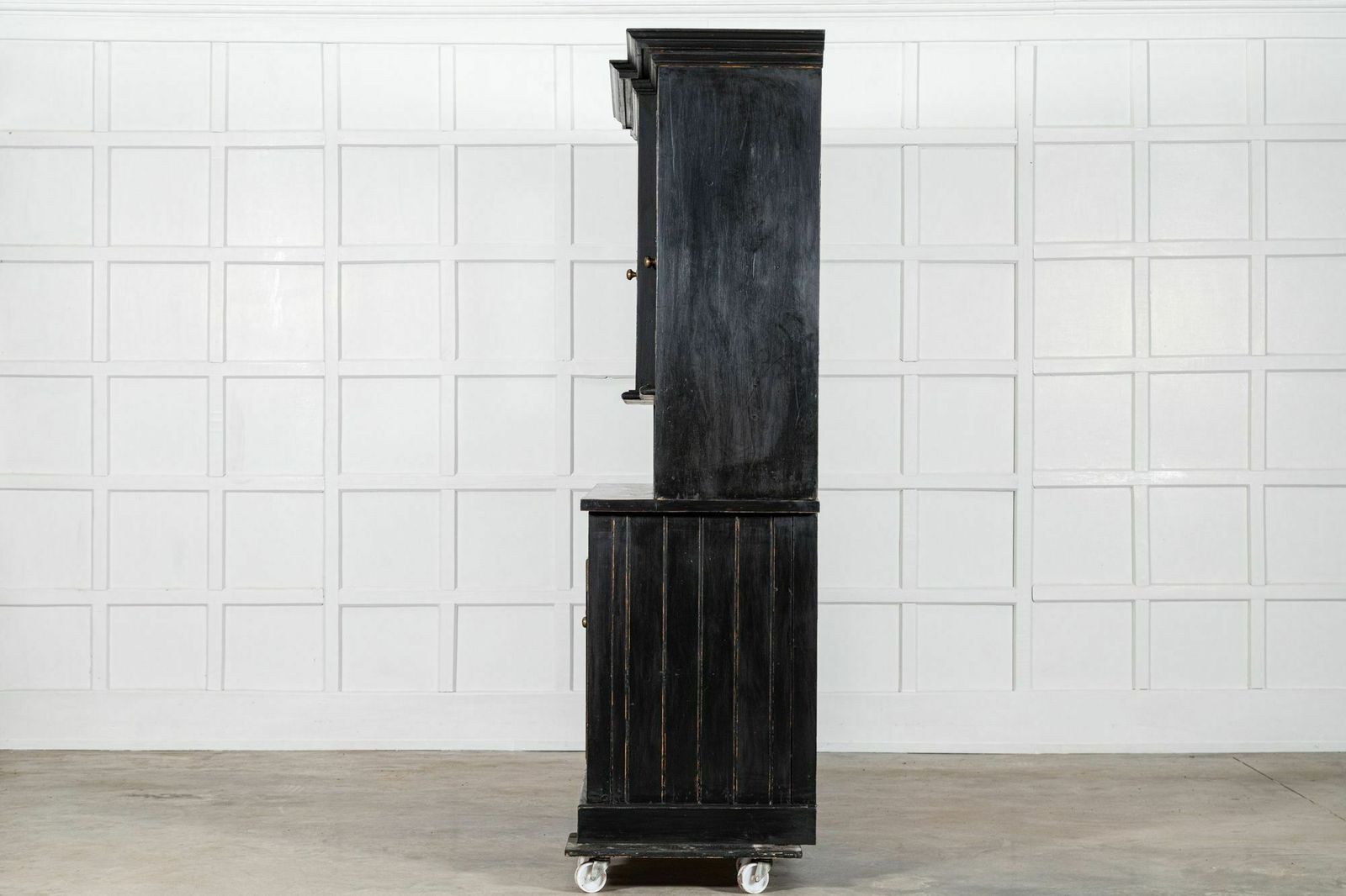 Large 19thc English Ebonised Pine Butlers Pantry Cabinet photo buy