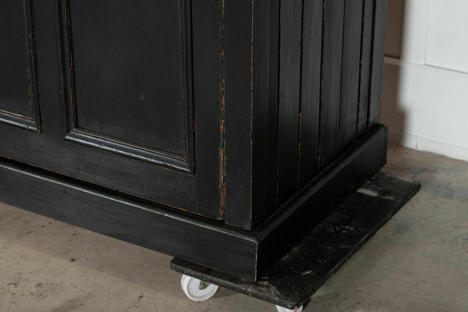 Furniture Large 19thc English Ebonised Pine Butlers Pantry Cabinet photo