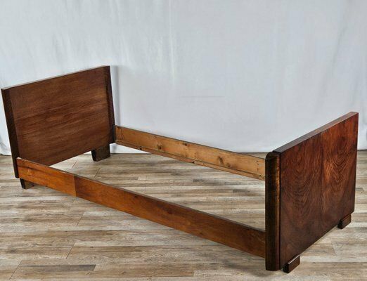 Art Deco Walnut Bed, 1940