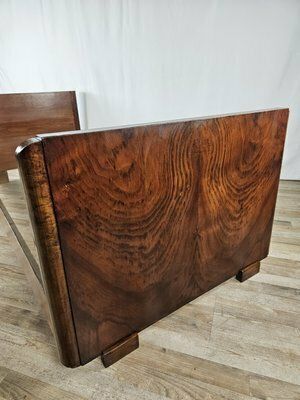 photo furniture Art Deco Walnut Bed, 1940