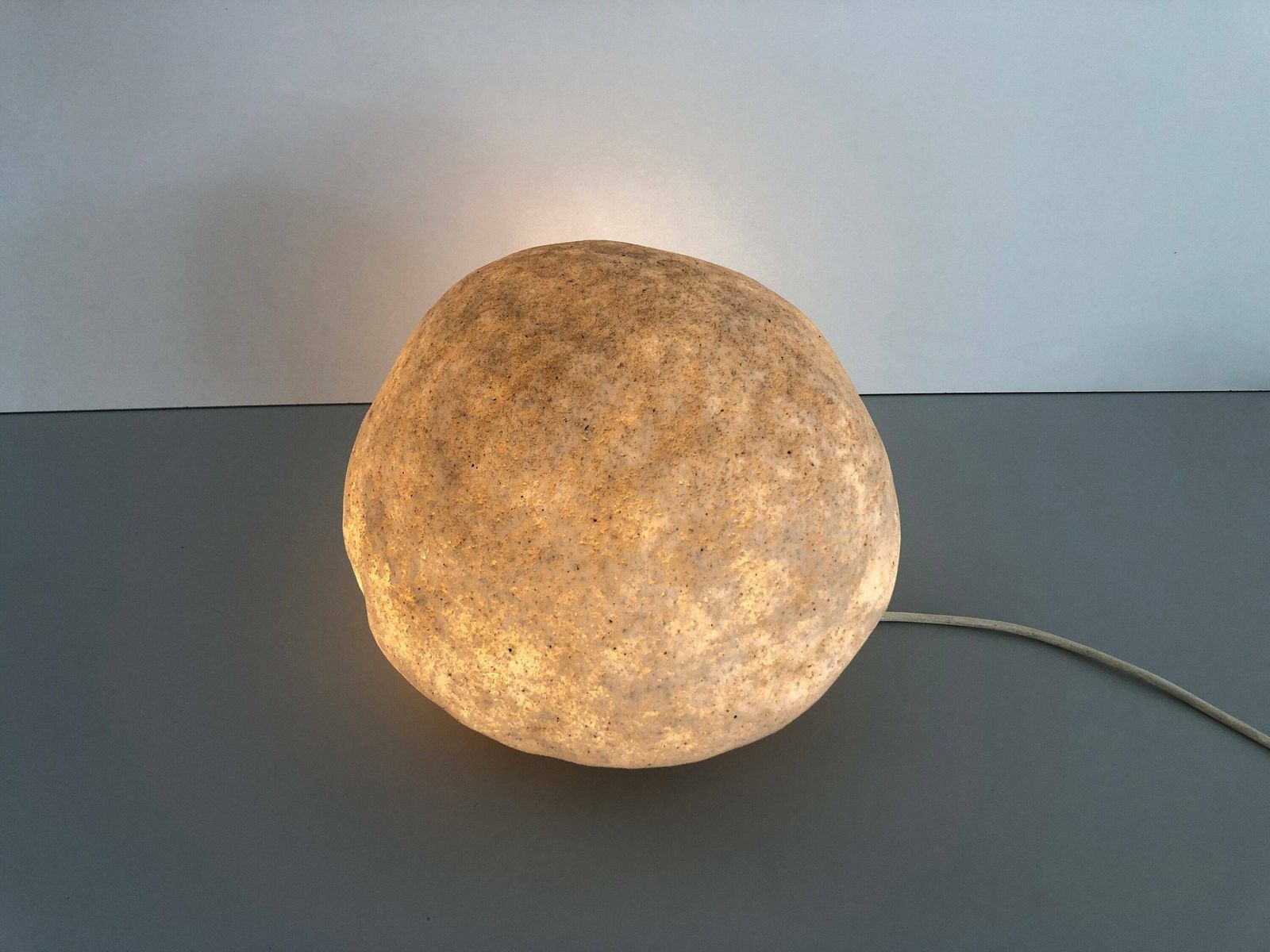 Set Of 2 Fiberglass Table Lamps In Stone Form By Falkenberg, 1980s, Germany photo Lighting