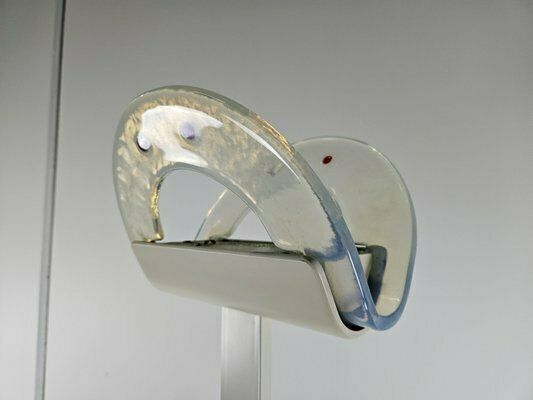 Floor Lamp In Enamelled Iron And Murano Glass Attributed To Roberto Pamio, 1970 photo Lighting