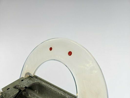 Floor Lamp In Enamelled Iron And Murano Glass Attributed To Roberto Pamio, 1970 photo vintage