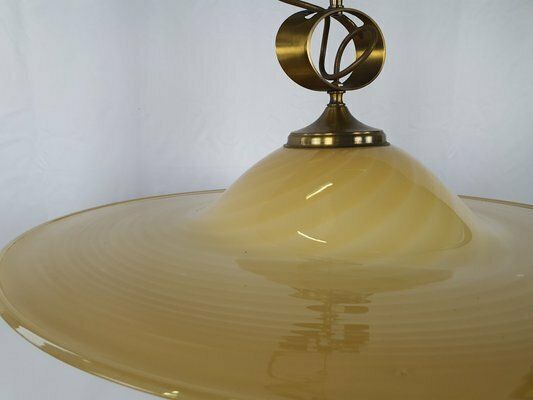 Pendant In Murano Glass And Brass With Double Support, 1970s photo 762.0