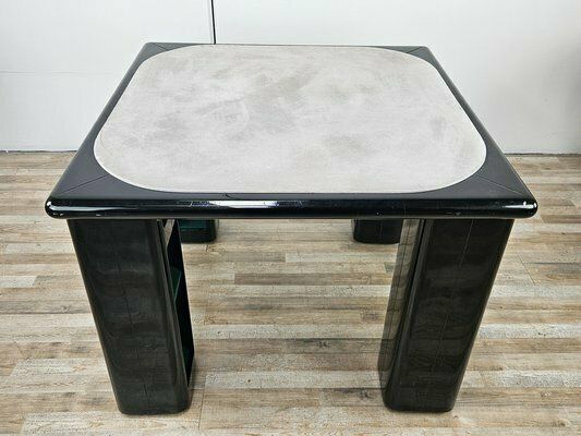Vintage Game Table In Grey Fabric Attributed To Pierluigi Molinari For Pozzi Milano, 1970s photo for sale