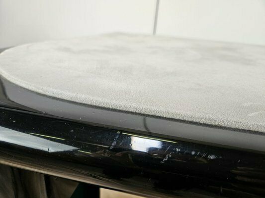 photo for sale Vintage Game Table In Grey Fabric Attributed To Pierluigi Molinari For Pozzi Milano, 1970s