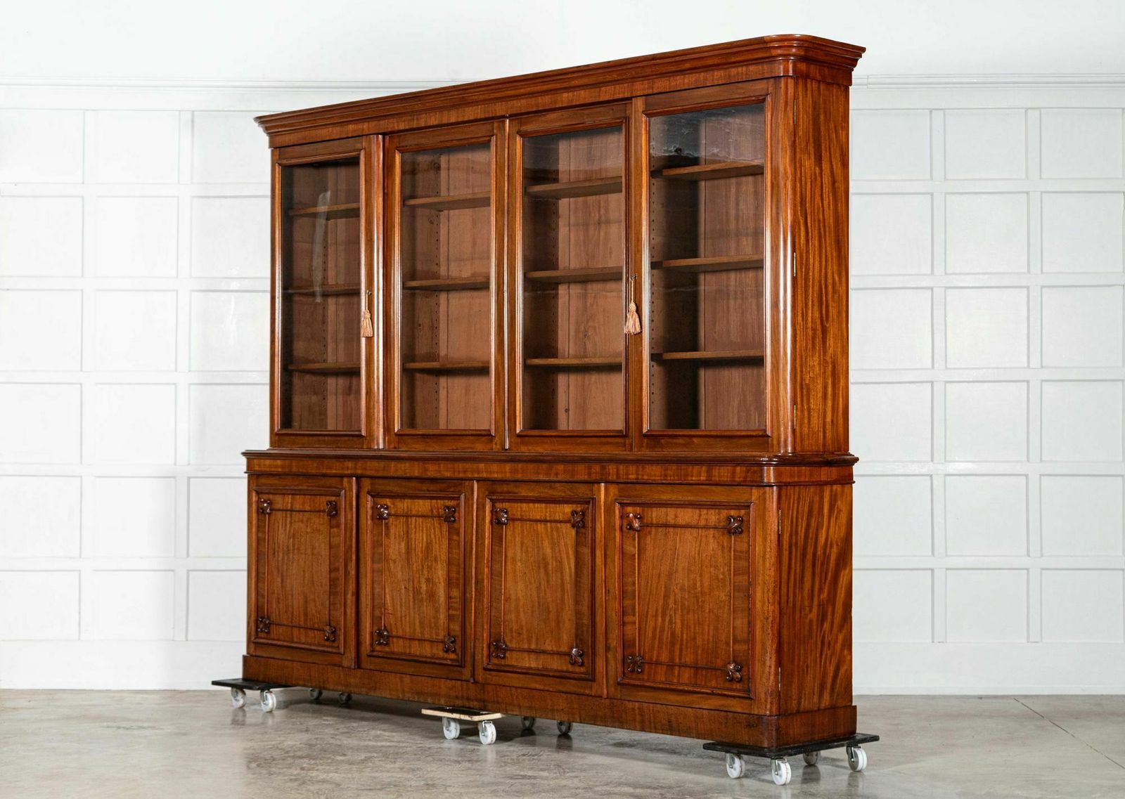 Monumental Early 19thc English Mahogany Glazed Library Bookcase photo for sale
