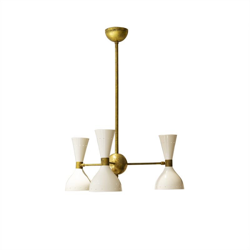 Mid Century Italian Chandelier In Brass, 1950