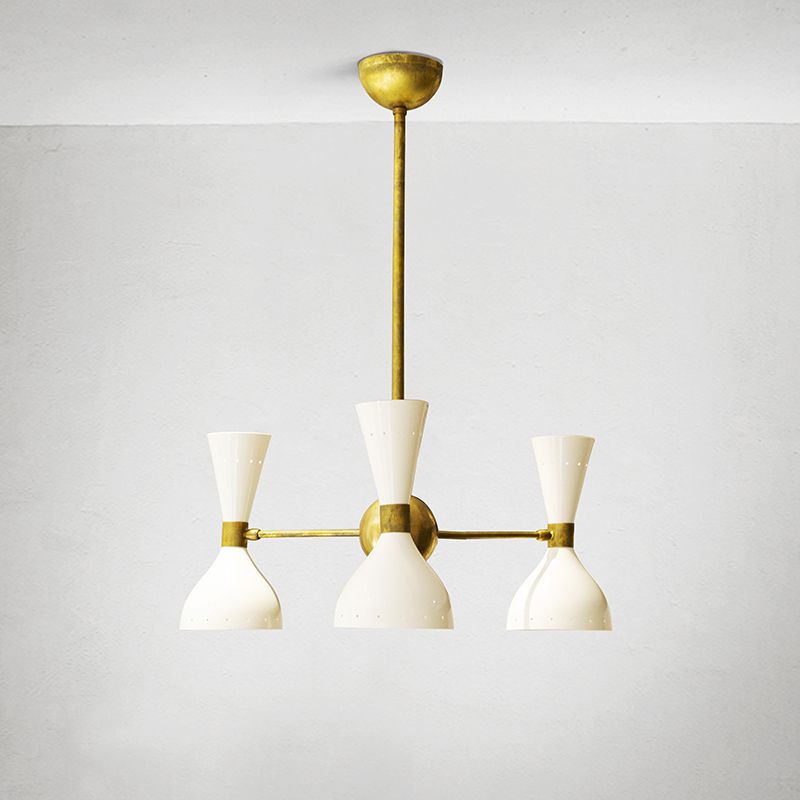 Mid Century Italian Chandelier In Brass, 1950 photo furniture