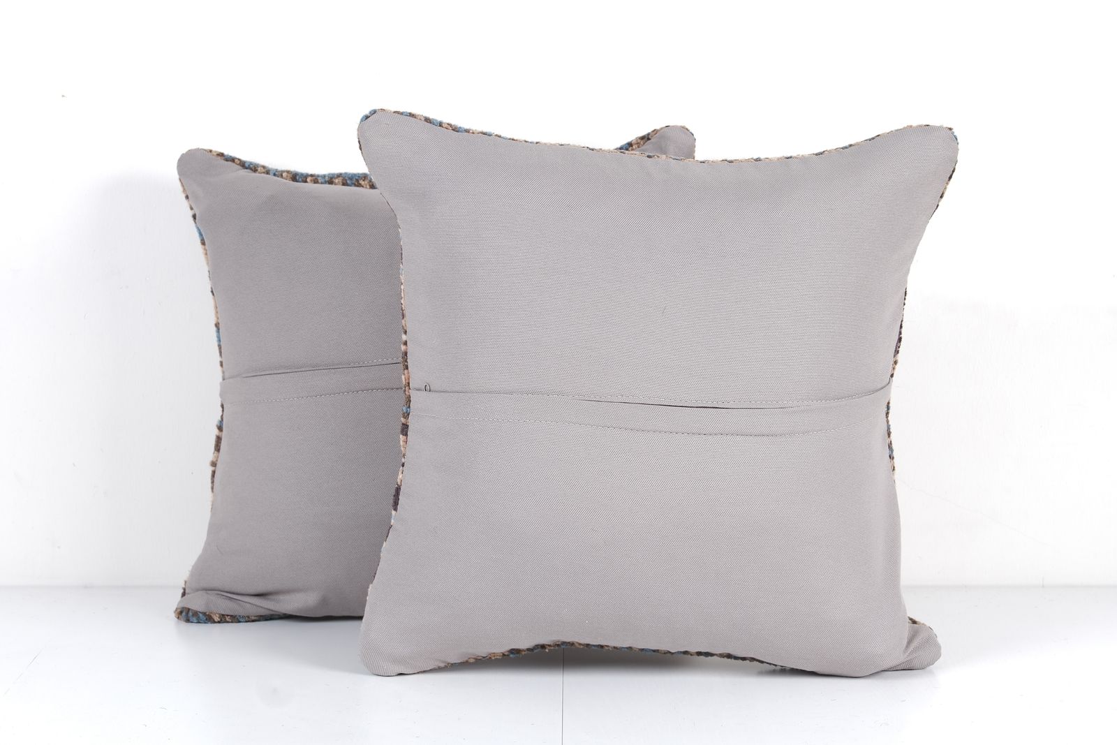 Muted Color Antique Carpet Rug Pillow, Set Of Two Unique Soft Color Turkish Cover photo furniture