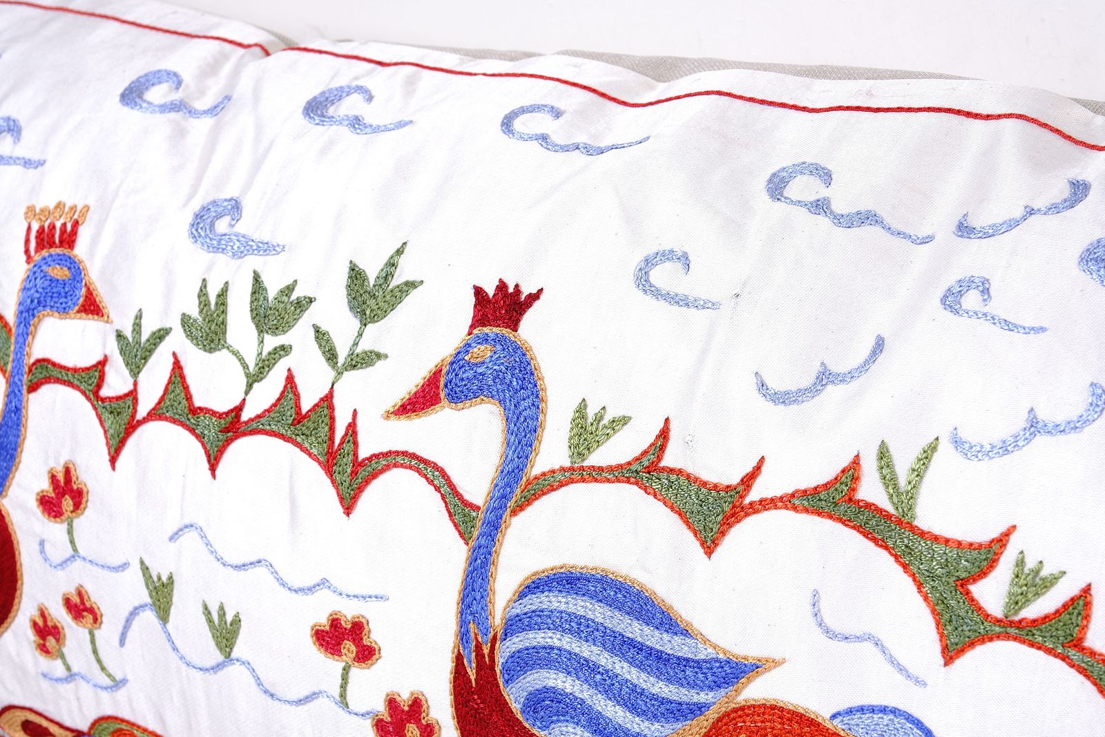Suzani Horse Bedding Pillows Made From Tashkent Suzani, Hippie Extra Long Animal Pictorial Cushion photo Textiles
