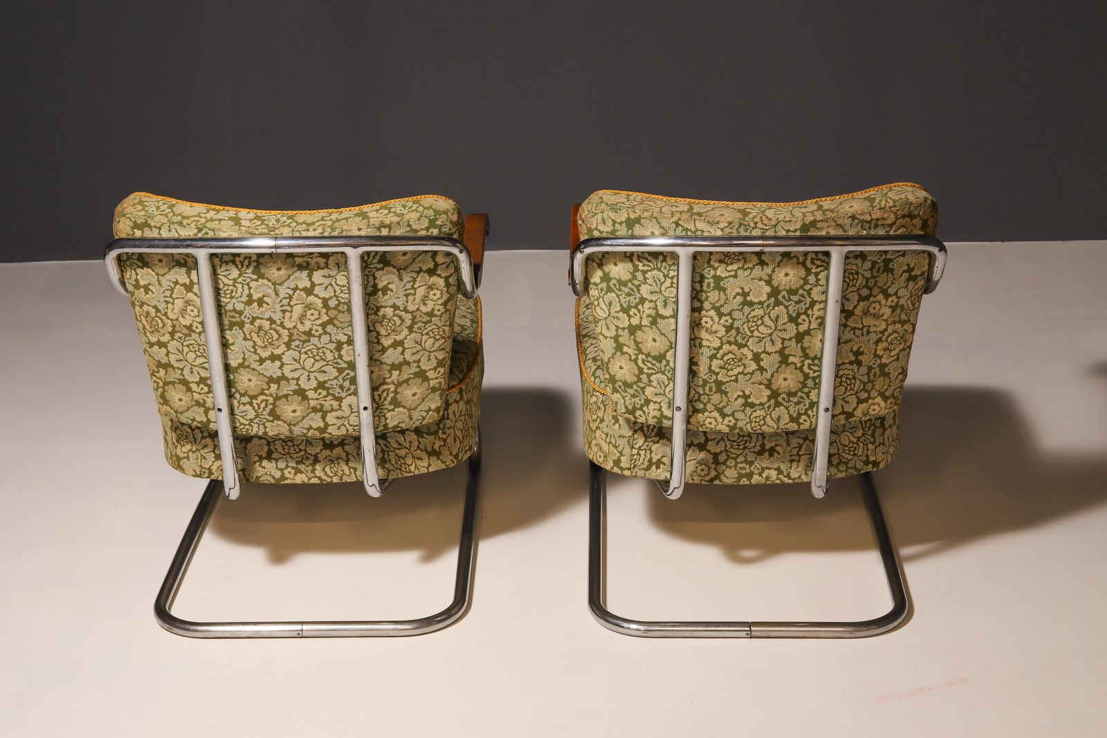 Pair Of Cantilever Tubular Steel Armchairs For Kovona, Czechoslovakia, 1950’s photo Furniture