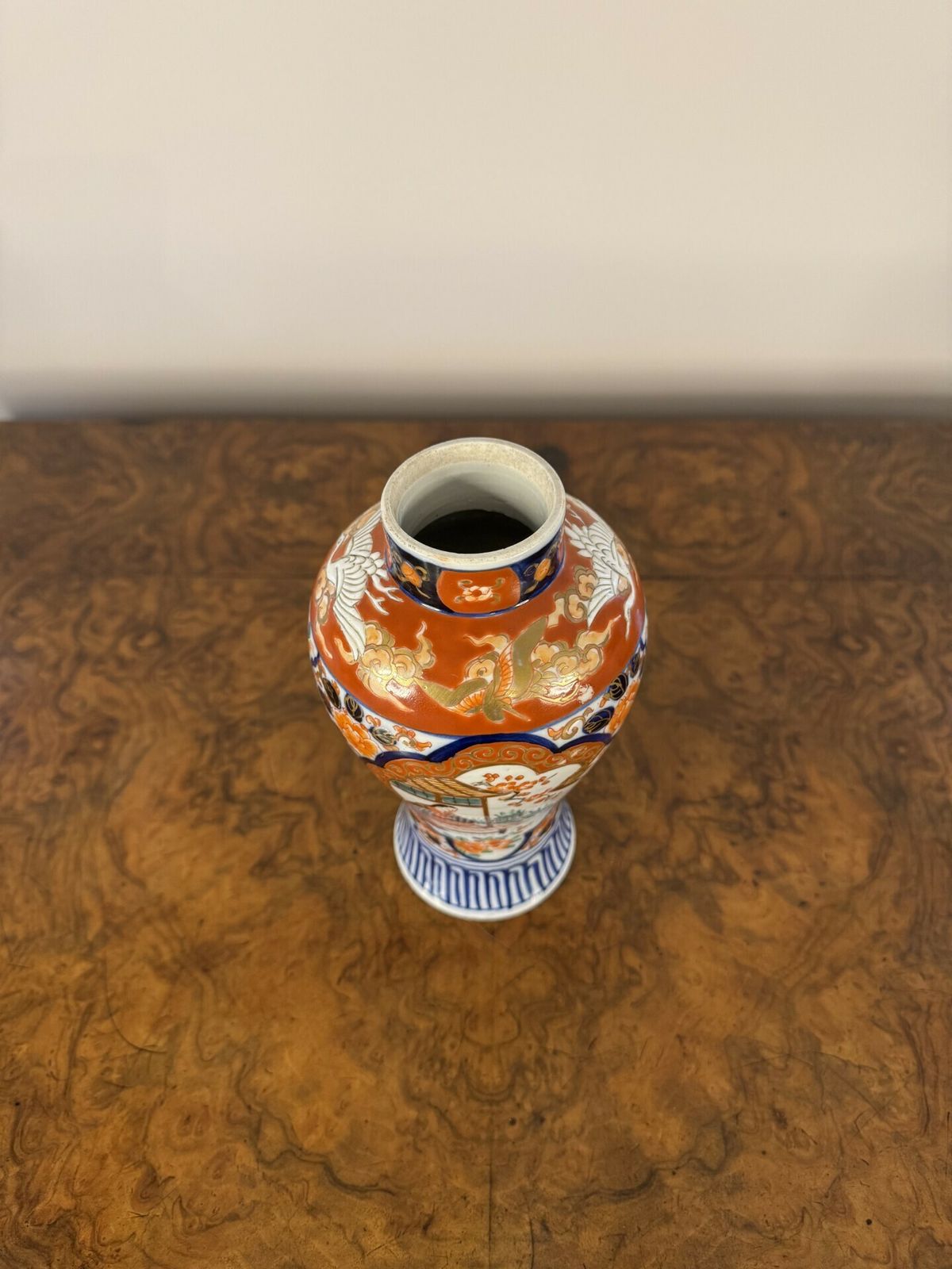 Quality Pair Of Antique Japanese Imari Baluster Vases photo for sale