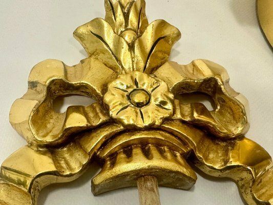 Swedish Rococo Style Gild Carved Wood Wall Clock From Westerstrand, 1960s photo Home Decor