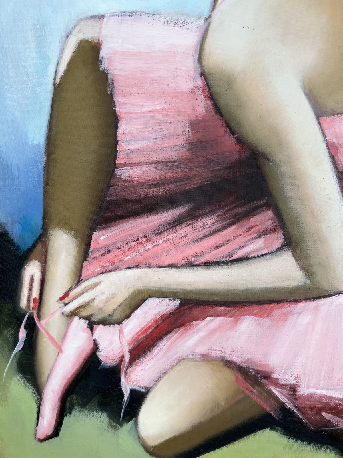 Ballerina Dancer, Oil On Canvas Painting photo buy