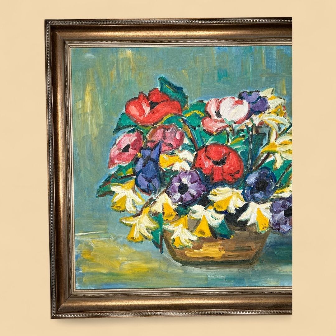 Flowers, Oil On Canvas Painting photo for sale