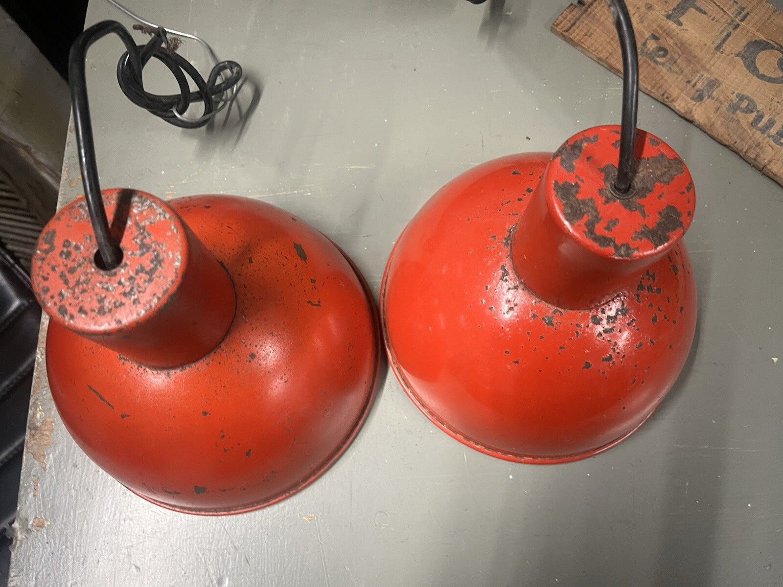 Danish Refectory  Lamp  Shades Restaurant Cafe 19cm Diameter Red Midcentury photo 155.0