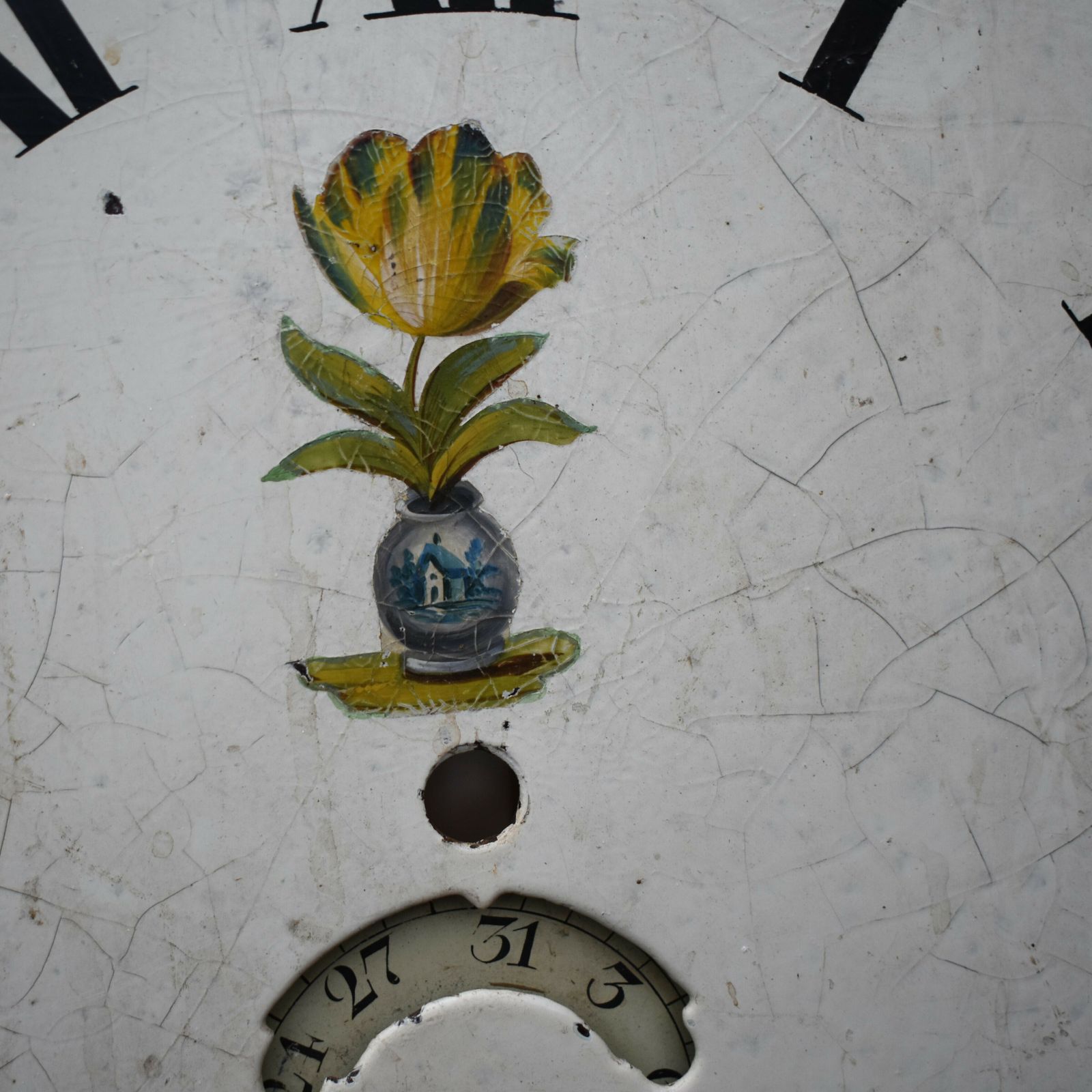 Antique 1822 Regency Anthony Hancock Otley Hand Painted Grandfather Clock Face photo Home Decor
