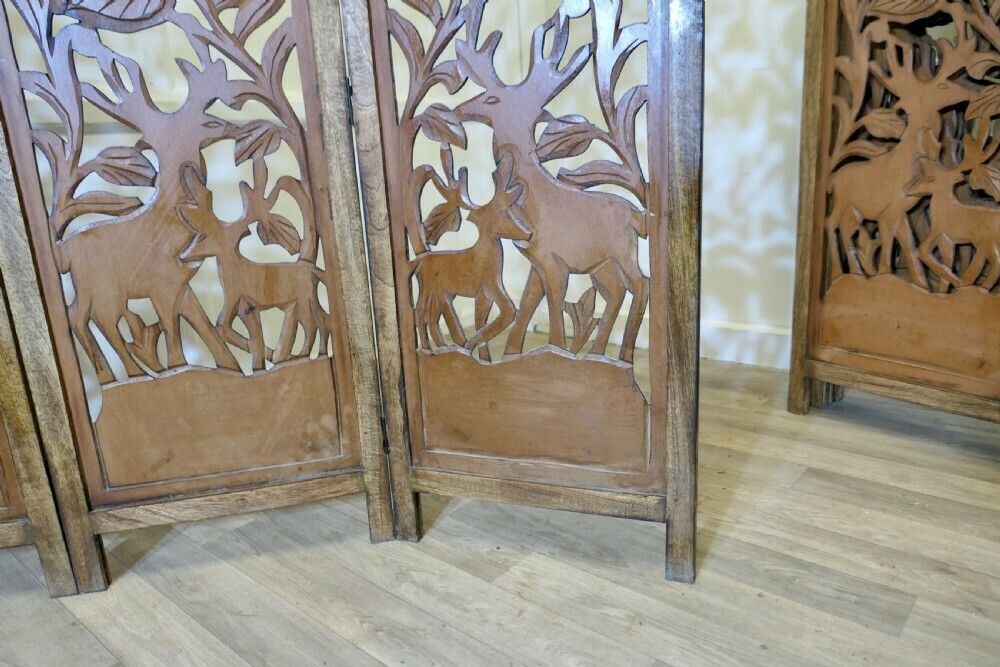 A Pair Of North African Carved Pierced 4 Fold Screens photo buy