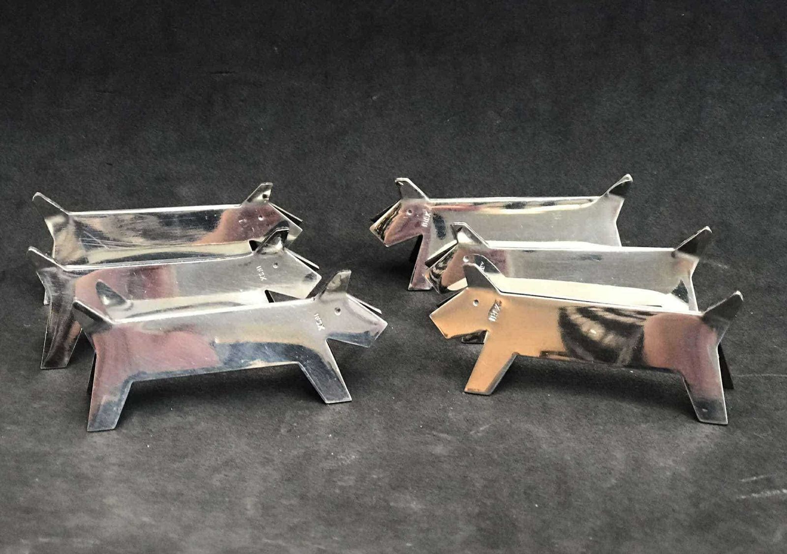 Knife Reste 6 Knife Holders, Stainless Steel Metal, Dogs Terrier Set Of 6. Dinner Table, Party Table, Dog Shape, Dog Lovers Elegant Table photo Home Decor