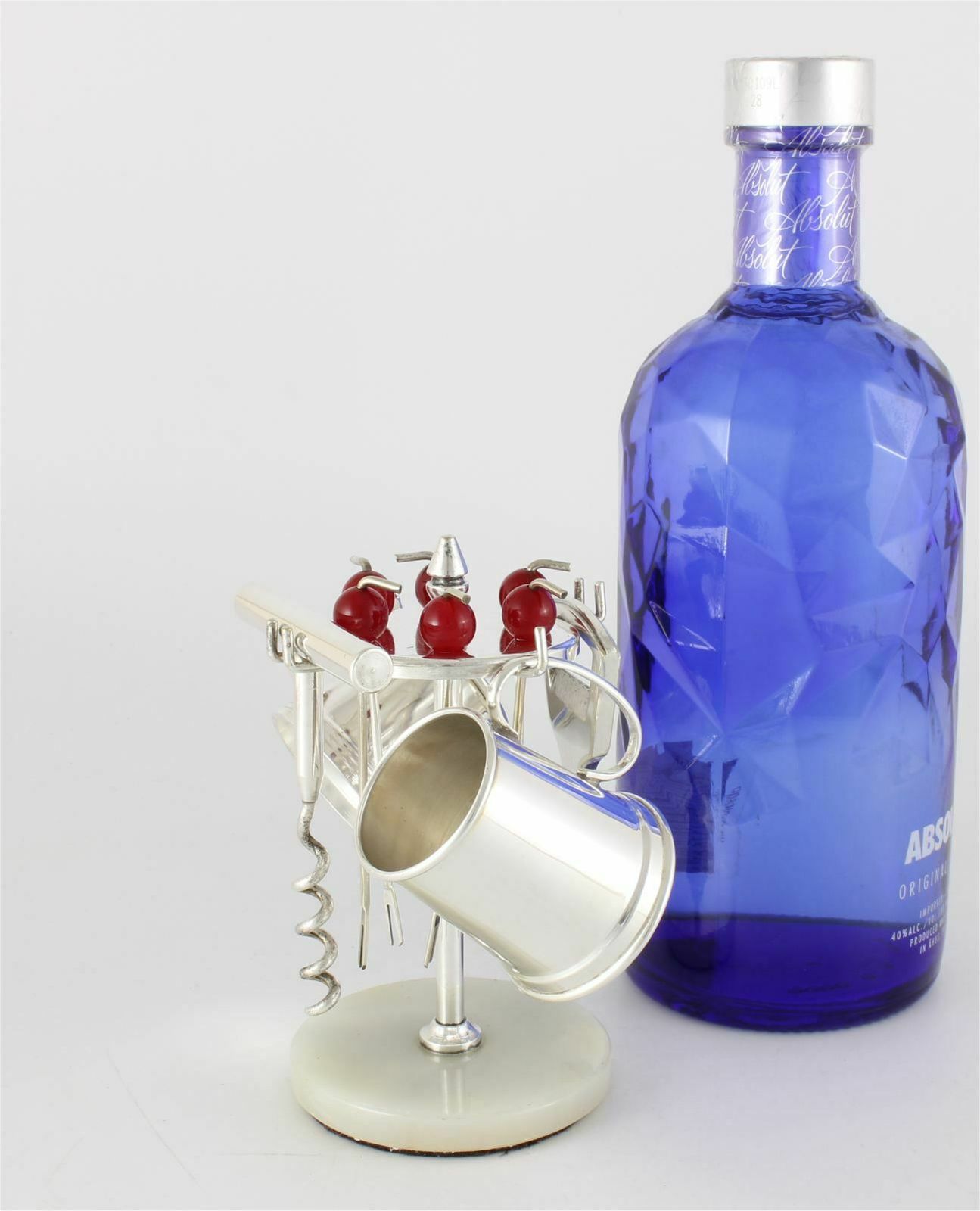 Vintage Bar Accessory Set. Silver Plate Cherry Cocktail Picks. Ph Vogel. photo vinterior