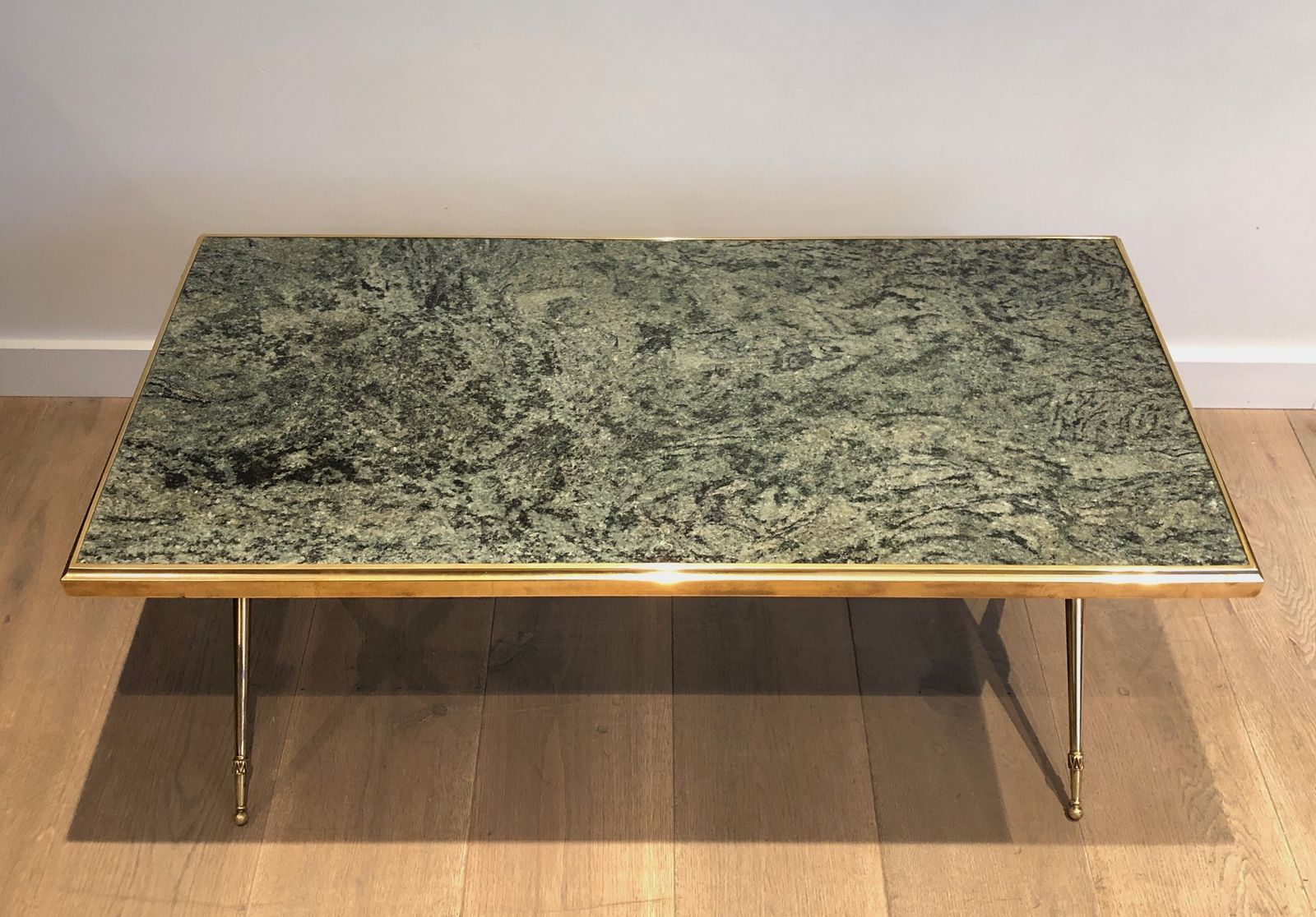 Neoclassical Style Coffee Table In Brass And Marble In The Style Of Raymond Subes photo Furniture