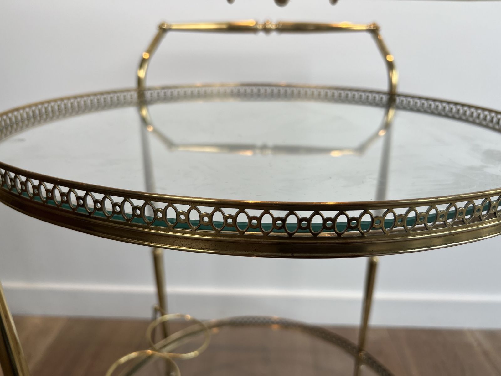 Round Brass Trolley In The Style Of Maison Jansen photo buy