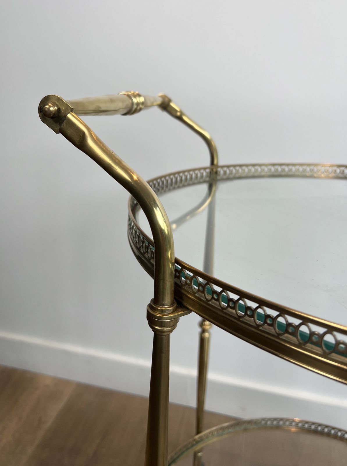 1950.0 Round Brass Trolley In The Style Of Maison Jansen photo