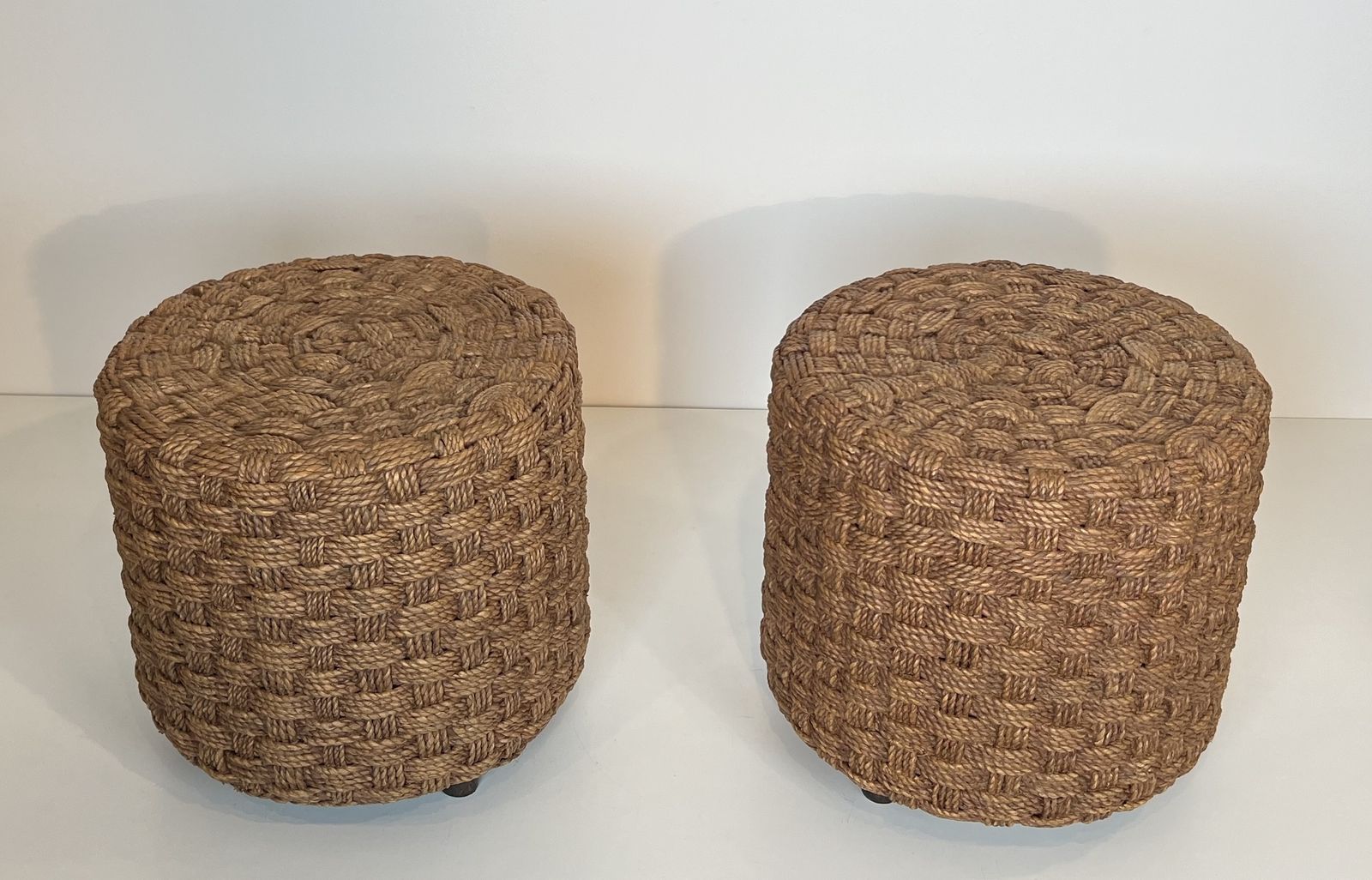 Pair Of Rope Stools In The Style Of Audoux Minet