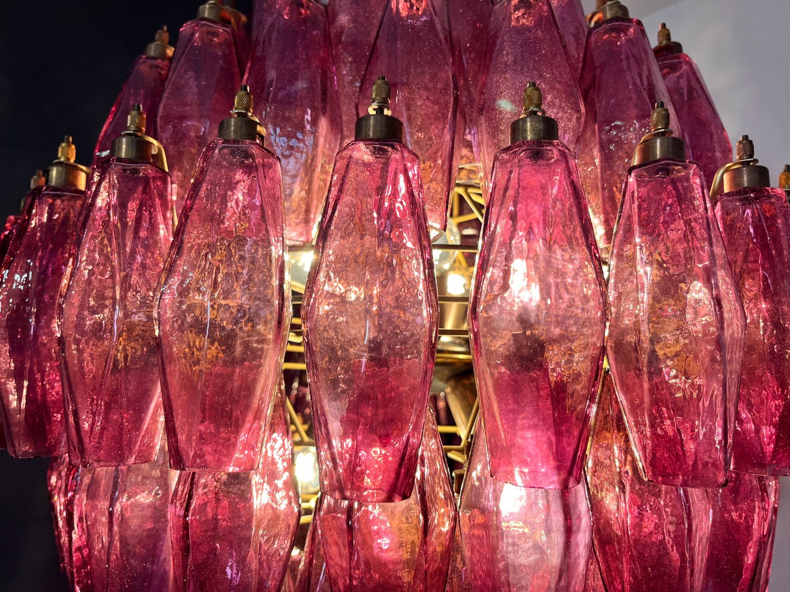 Amazing Spherical Murano Poliedri Candelier   140 Poliedri Amethyst photo 2820.0