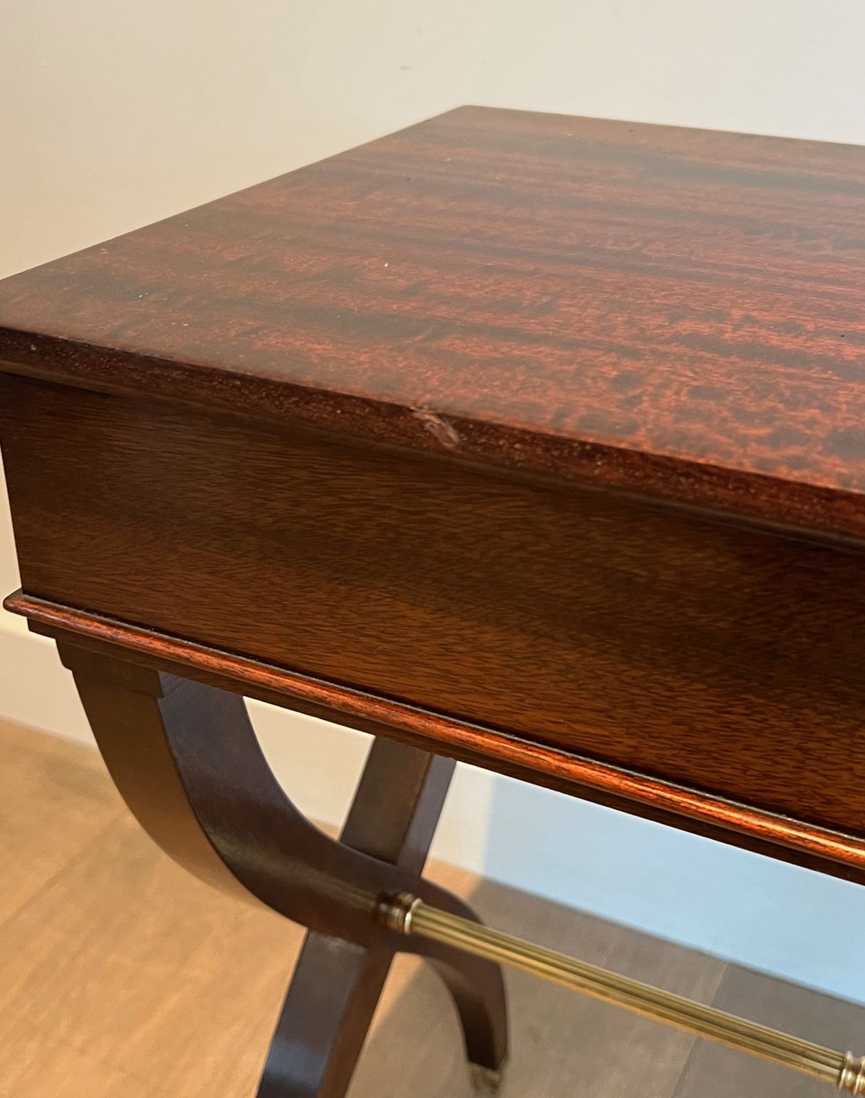 photo vinterior Neoclassical Style End Table In Mahogany And Brass In The Style Of Maison Jansen