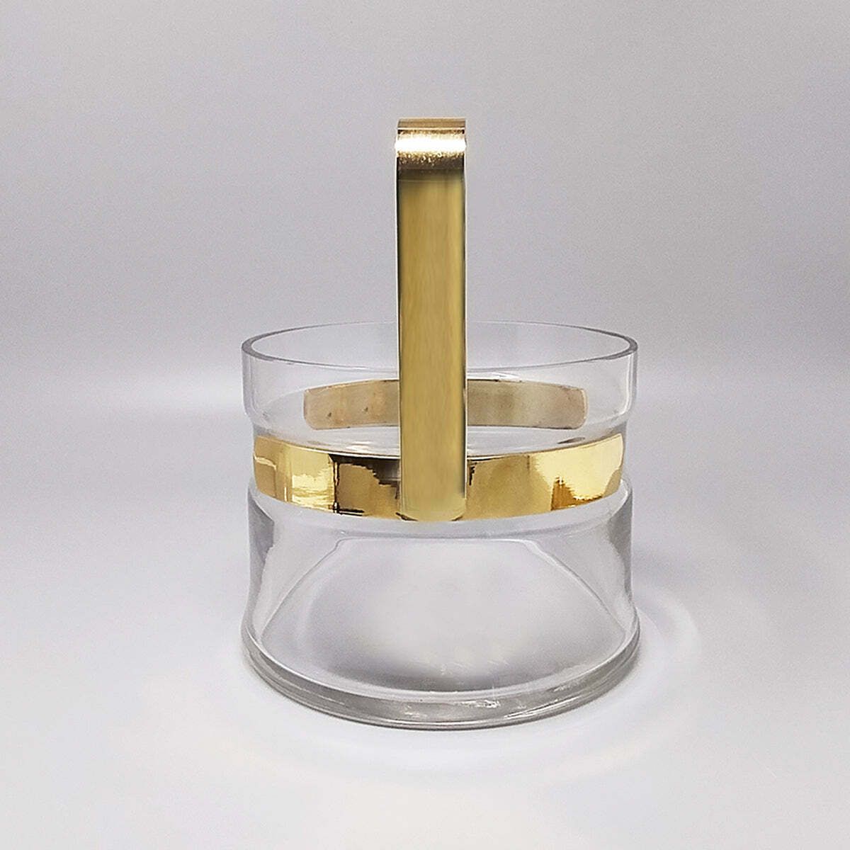 1970s Gorgeous Cocktail Shaker With Ice Bucket By Dorval In Gold Plate 24k And Crystal. Made In Italy photo buy