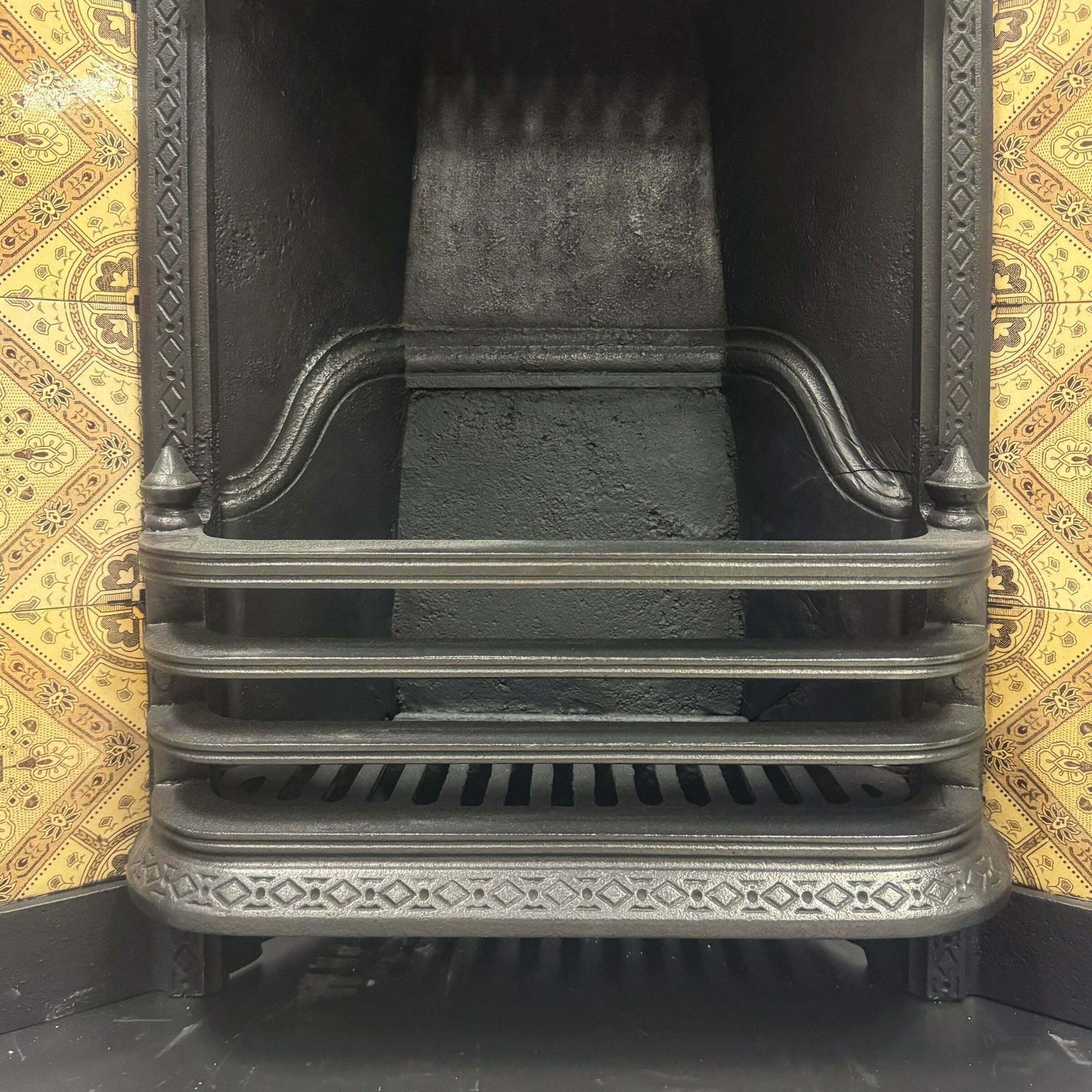 Antique Victorian Tiled Fireplace Insert photo vintage