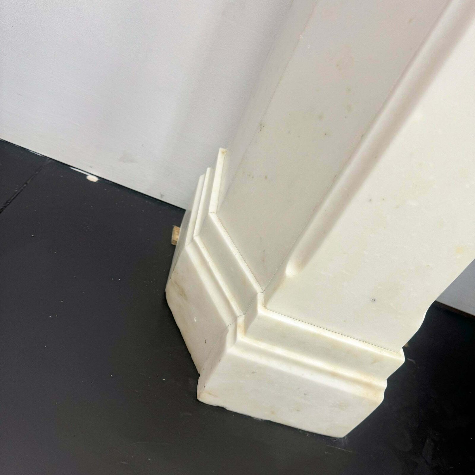 Antique Gothic Revival Statuary Marble Fireplace photo buy