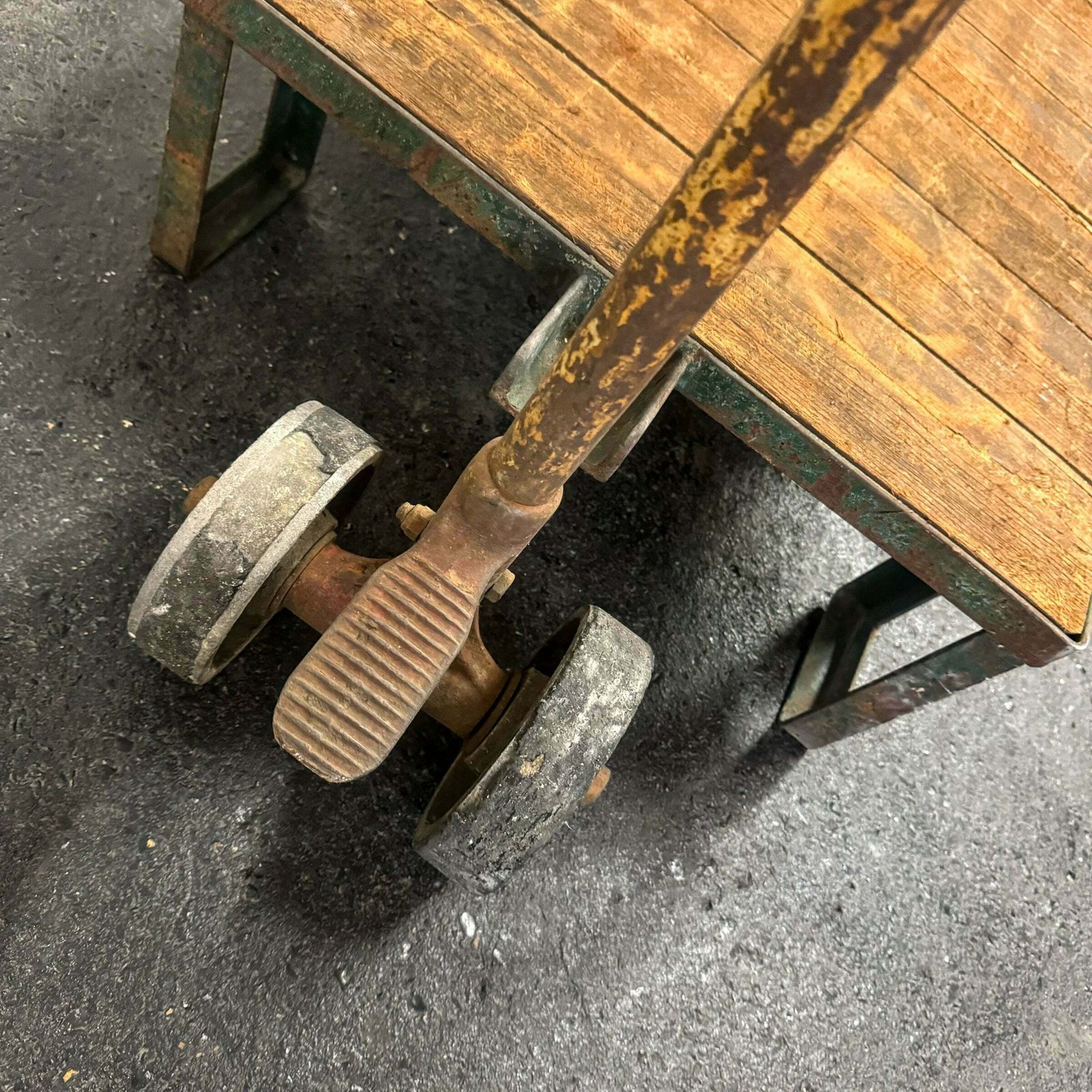 Antique Wooden Tuglift Trolley photo vintage