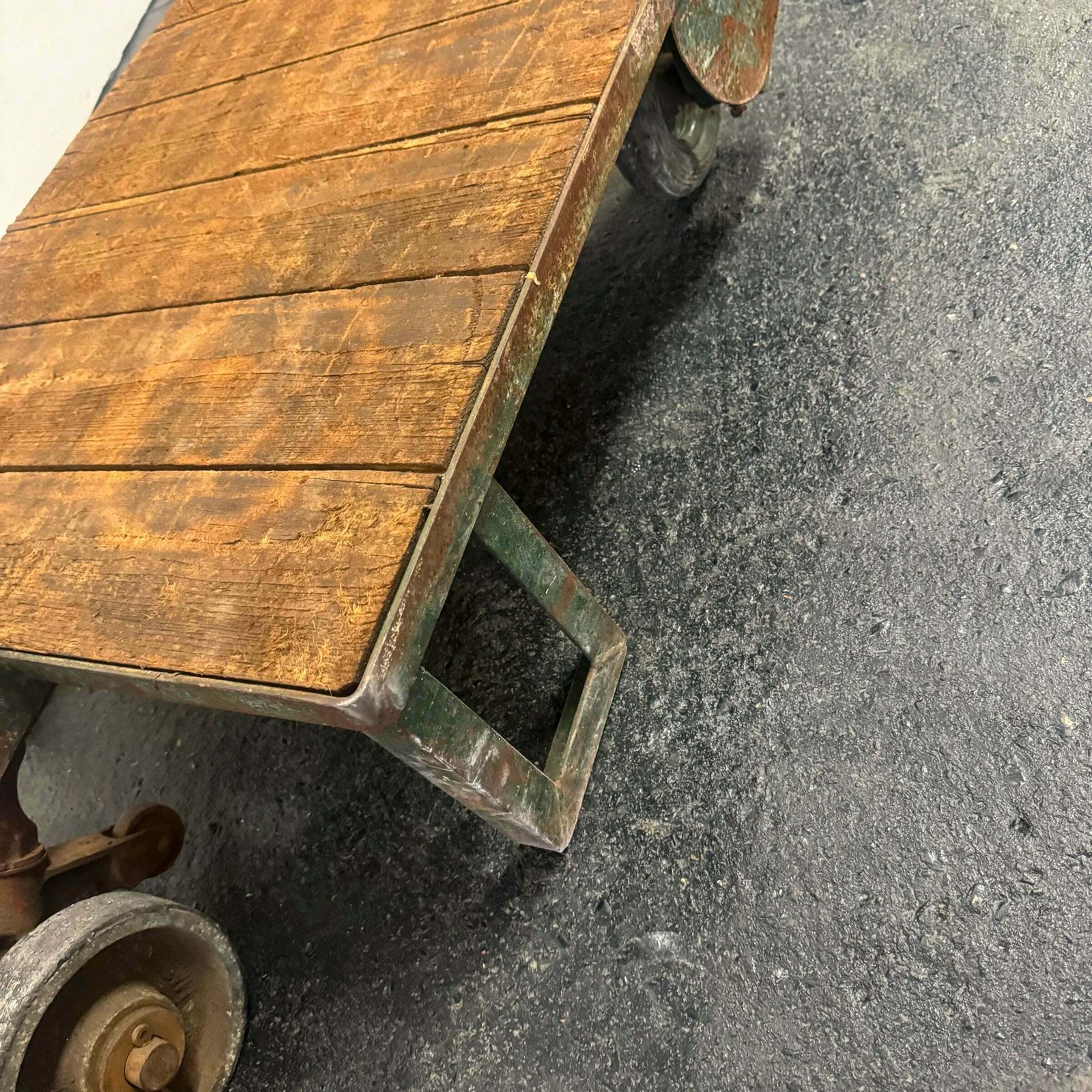 photo furniture Antique Wooden Tuglift Trolley
