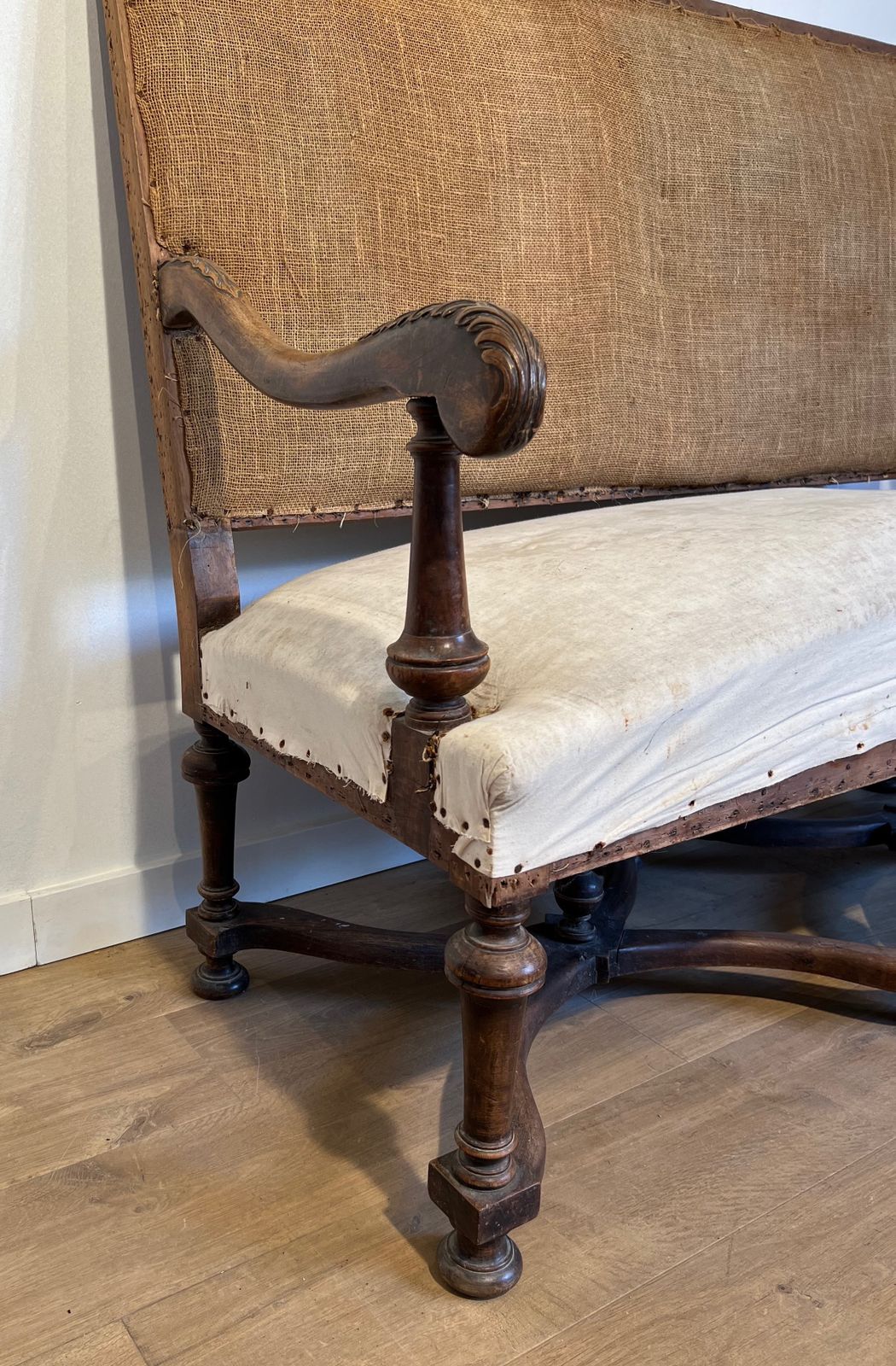 photo buy Louis XIII Style High Back Walnut Sofa