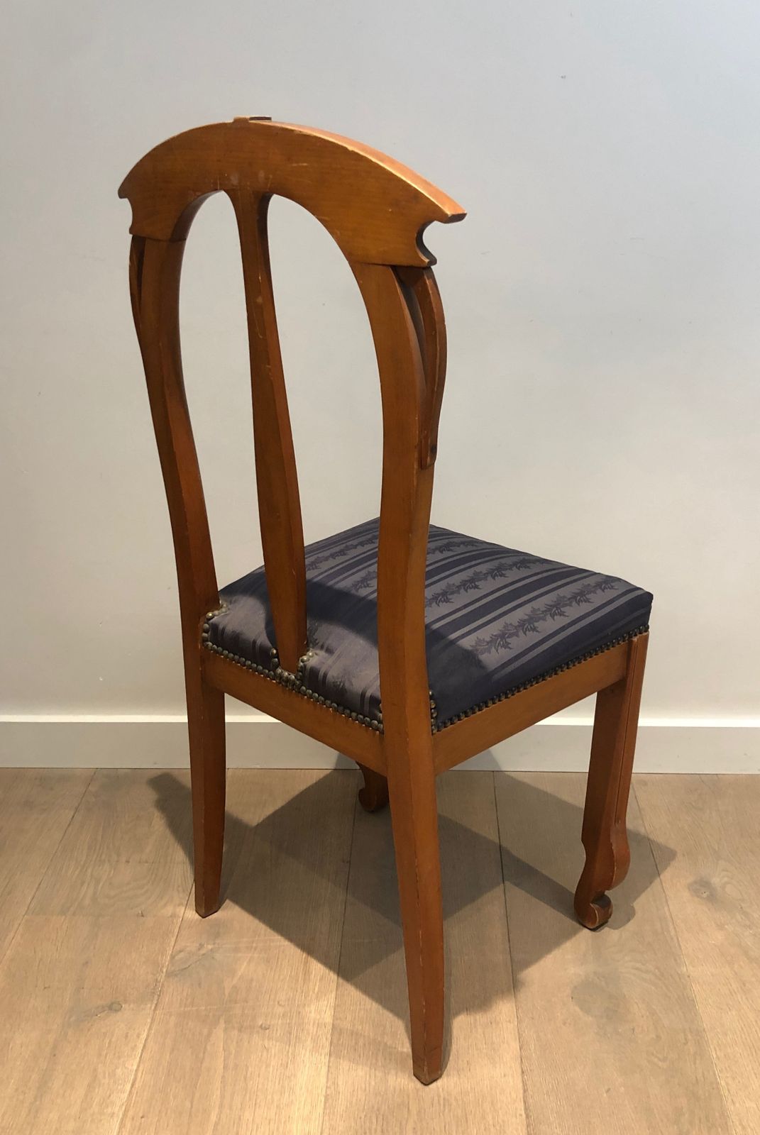 Set Of 4 Cherry Wood Chairs Decorated With Flowers And Plants From The Art Nouveau Period photo 2250.0