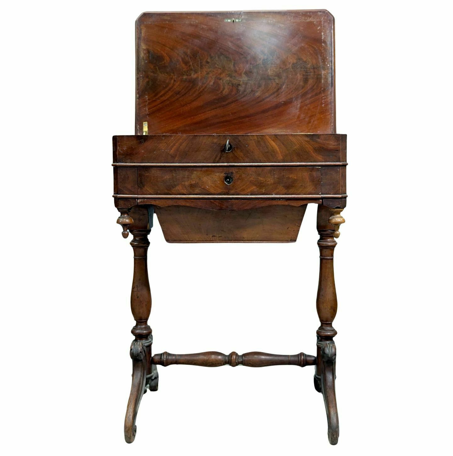 Small Mahogany Work Piece Of Furniture From The End Of The 19th Century photo for sale