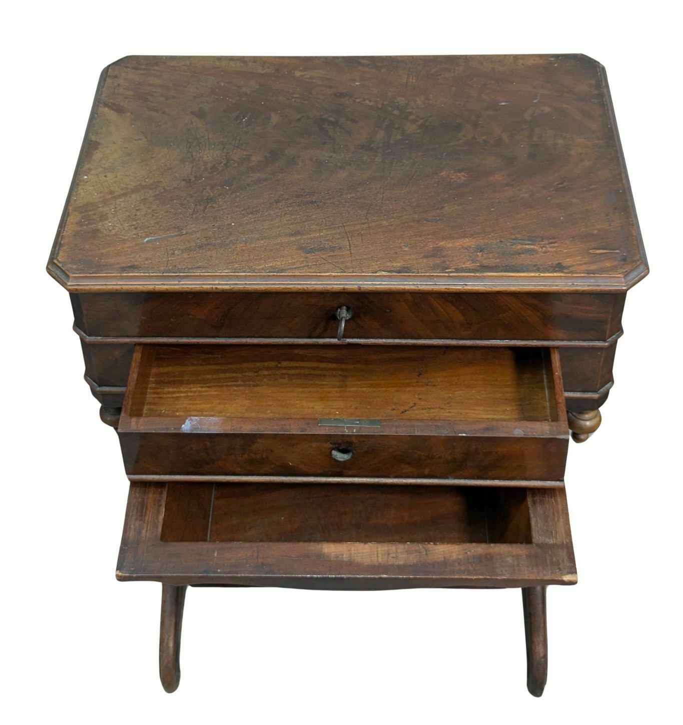 Small Mahogany Work Piece Of Furniture From The End Of The 19th Century photo Furniture